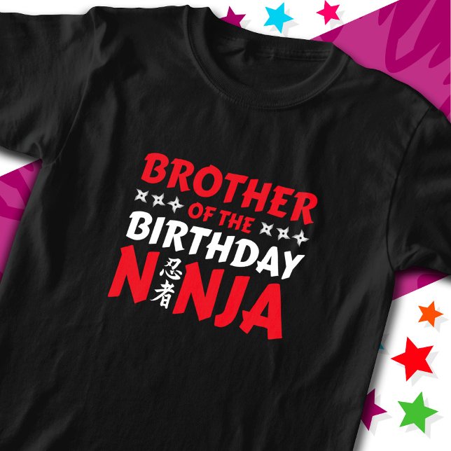 Camiseta Kids Ninja Party Karate Brother de Birthday Ninja (Criador carregado)