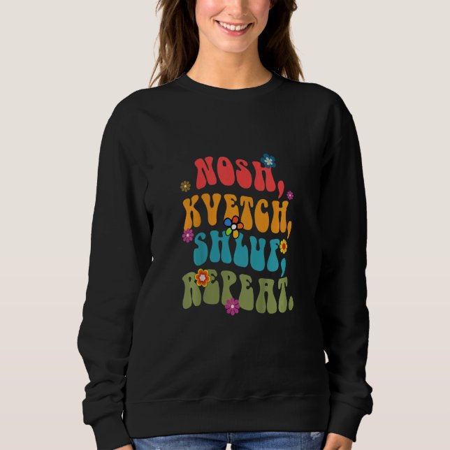 Camiseta Kids Nosh Kvetch Shluf Repeat  Yiddish Baby Shower (Frente)