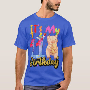 Camiseta Kids Pig 11th Birthday 11Years Old Pig Birthday 