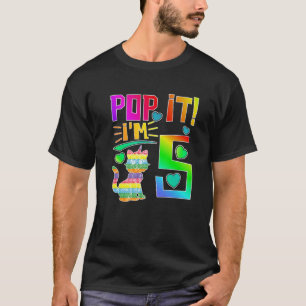 Camiseta Kids Pop It 5Th Birthday Girls Boys Five Years Old