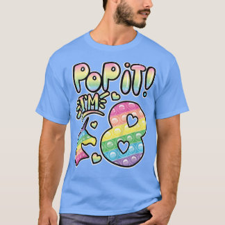 Camiseta Kids Pop It 8th Birthday Girls Boys 8 Years Old Fi