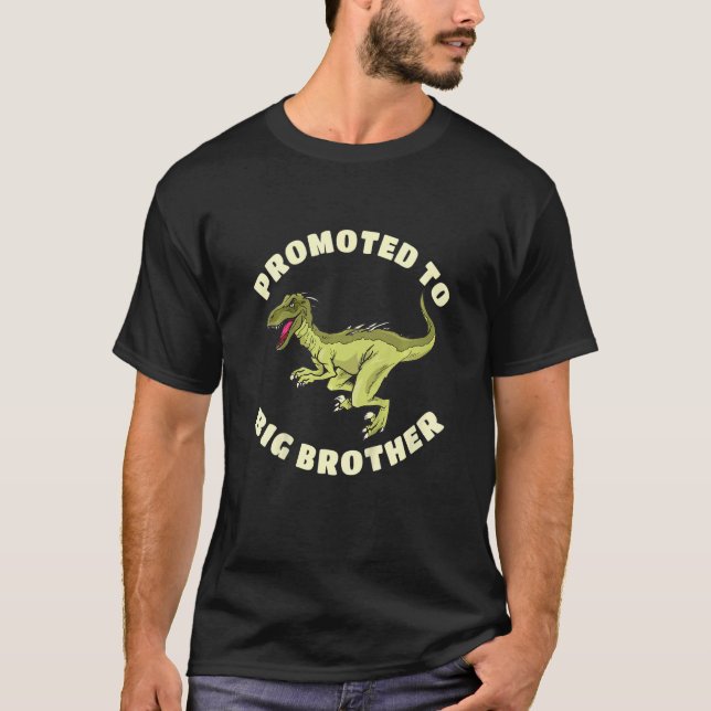 Camiseta Kids Promoted to Big Brother  Kids velociraptor di (Frente)