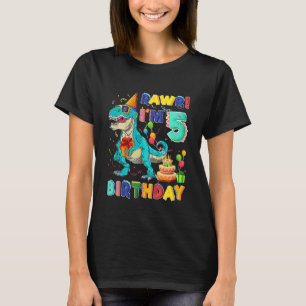 Camiseta Kids Rawr I m 5 5 Aniversário Rex Dinosaur Party f