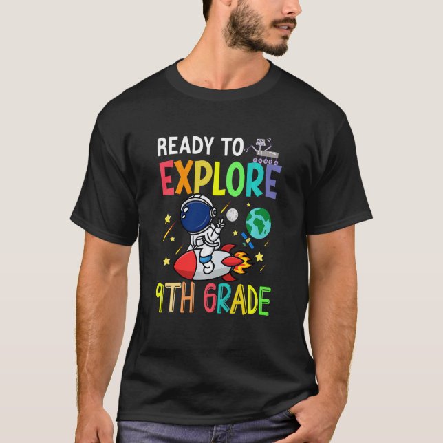 Camiseta Kids Ready To Explore Ninth Grade Astronaut Back T (Frente)