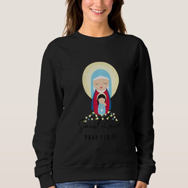 Camiseta Kids Saint Anne Pray For Us Catholic Baby Boy Bapt (Frente)