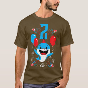 Camiseta Kids segundo aniversário Shark Há Dois Anos Toddle