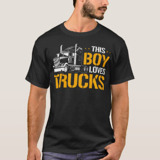Camiseta Kids Semi Truck Toddler This Boy Loves Trucks