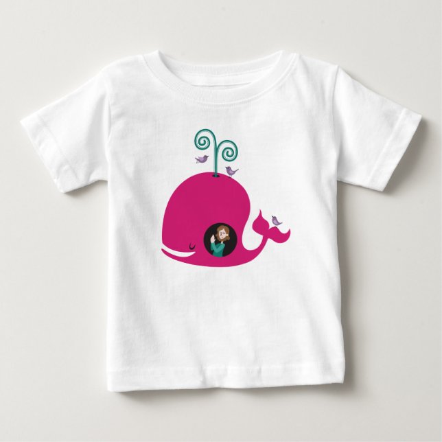 Camiseta Kids Shirt Bible Story Jonah And The Whale Girl (Frente)