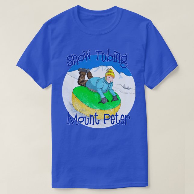 Camiseta Kids Snow Tubing no Monte Peter Nova York (Frente do Design)