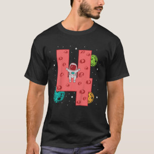 Camiseta Kids Space Moon Planets para o 4º aniversário do A
