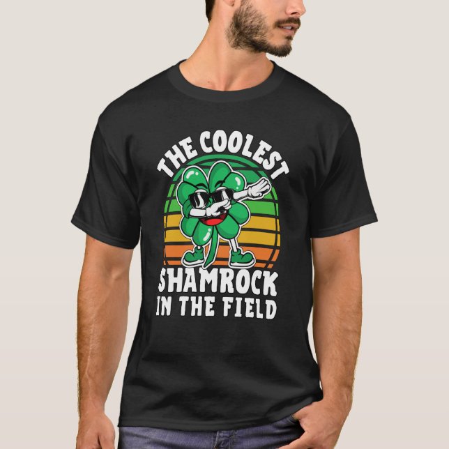 Camiseta Kids St Patricks Day 2023 Coolest Dabbing Shamrock (Frente)