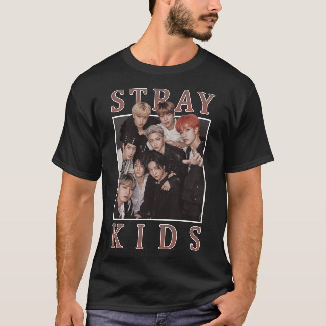 Camiseta KIDS STRAY Estilo de Banda Retroativa 90s Clássico (Frente)