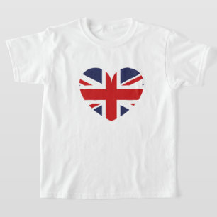 Camiseta Kids T-shirt-British Flag Heart