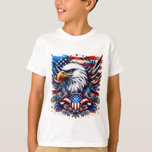 Camiseta Kids T-Shirt-Patriotic Flag