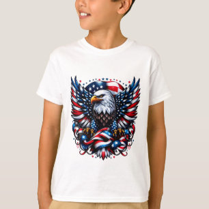 Camiseta Kids T-Shirt-Patriotic Flag