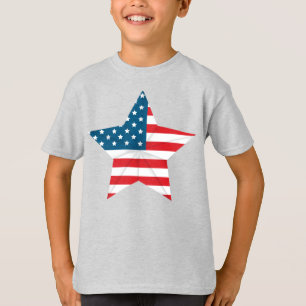 Camiseta Kids T-Shirt-Patriotic Flag Star