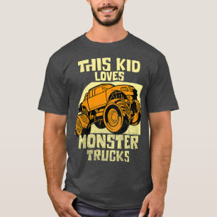 Camiseta Kids This Kid Loves Monster Trucks Boys Girls 