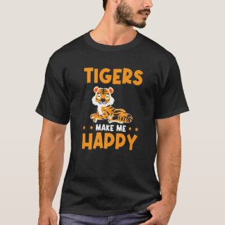 Camiseta Kids Tiger Wild Animal Tigers Make Me Happy