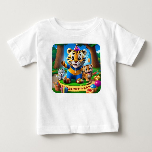 Camiseta Kids  Tiger's Neighborhood 2nd Birthday (Frente)