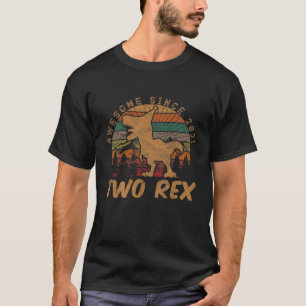 Camiseta Kids Two Rex 2Nd Birthday Gifts Second Dinosaur 2