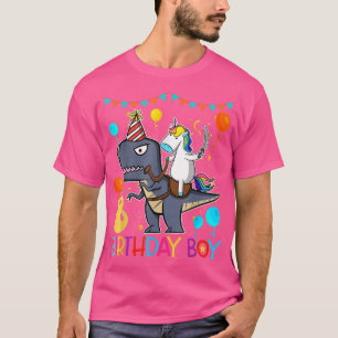 Camiseta Kids Unicorn Riding Dinosaur 8 Years Old Birthday