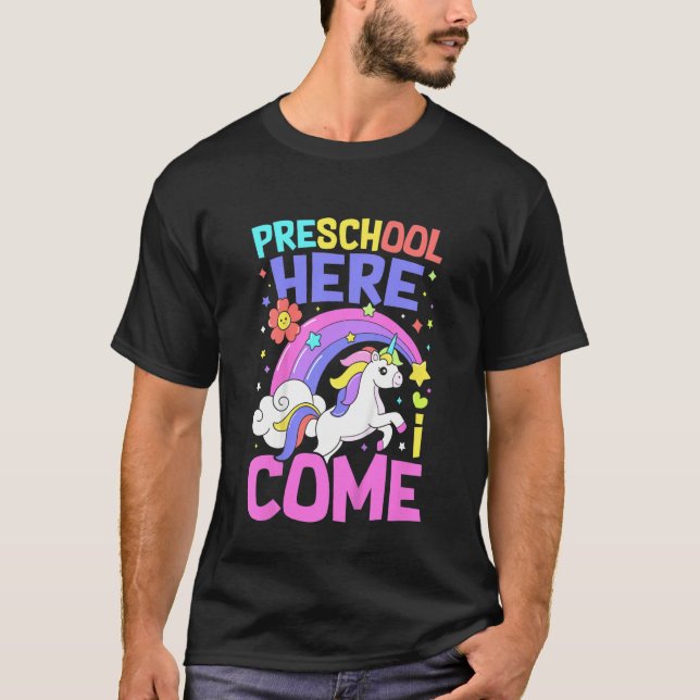 Camiseta Kids Unicorn  Teacher Students Pre School Back To  (Frente)
