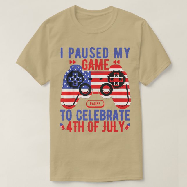 Camiseta Kids Video Game 4th Of July Gamer American Flag To (Frente do Design)