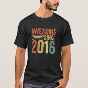 Camiseta Kids Vintage Awesome Since 2016 6Th Birthday Retro