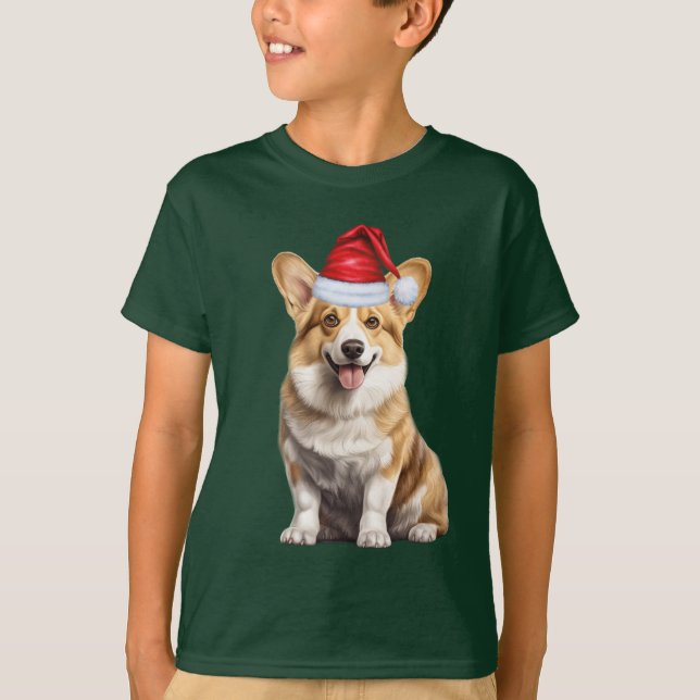 Camiseta Kids Welsh Corgi Dog Lover Funny Christmas (Frente)