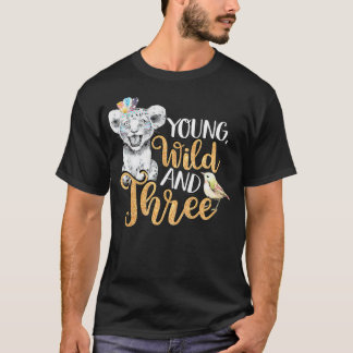 Camiseta Kids Wild Young & Three 3rd Birthday Gift 3 Years 