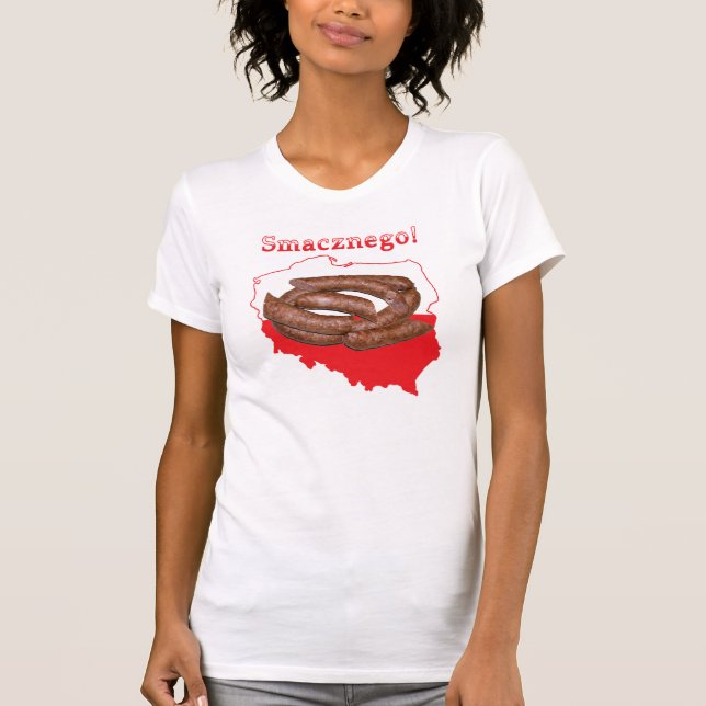 Camiseta Kielbasa Smacznego Mapa Polonês (Frente)
