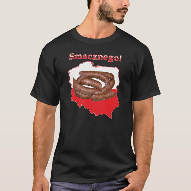 Camiseta Kielbasa Smacznego Mapa Polonês (Frente)