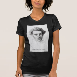 Camiseta Kierkegaard "Amem a Si Mesmos" Presentes de Citaçã