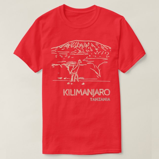 Camiseta Kilimanjaro Tanzânia África Girafa (Frente do Design)