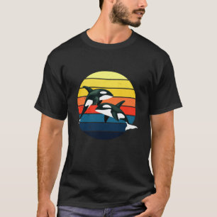 Camiseta Killer Whale Family Orca Family Vintage Retro Art
