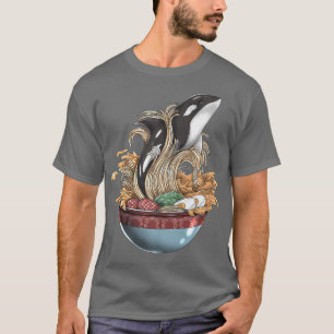 Camiseta Killer Whale Orca Ramen Noodle Japanese Harajuku F