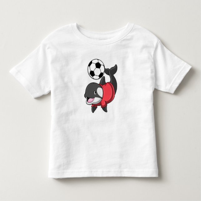 Camiseta Killerwhale como jogador de futebol com futebol (Frente)
