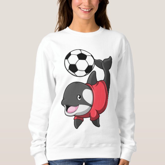Camiseta Killerwhale como jogador de futebol com futebol (Frente)