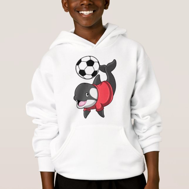 Camiseta Killerwhale como jogador de futebol com futebol (Frente)