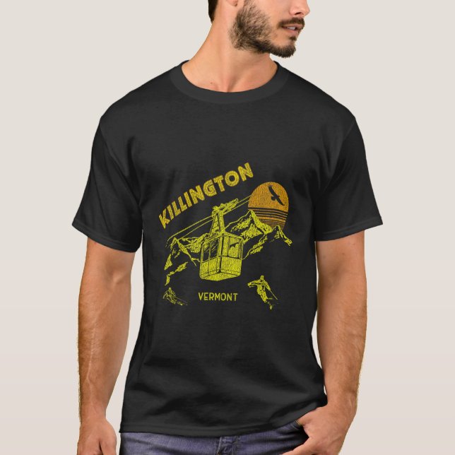 Camiseta Killington Vermont Afastou Tee De Pé Retro (Frente)