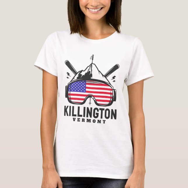 Camiseta Killington Vermont Ski Retro Skiing (Frente)