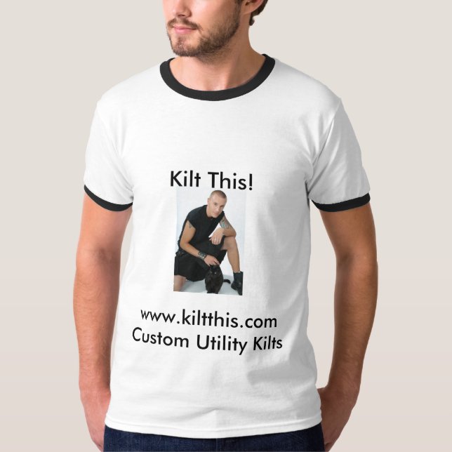 Camiseta Kilts pelo Kilt isto o Kilt preto w da pressão do (Frente)