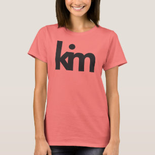 Camiseta Kim, tshirt curto personalizado da luva