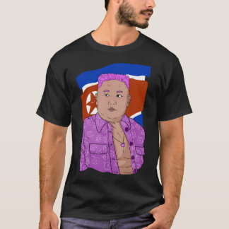 Camiseta Kim Young Un. Ícone Coreano Rosa.