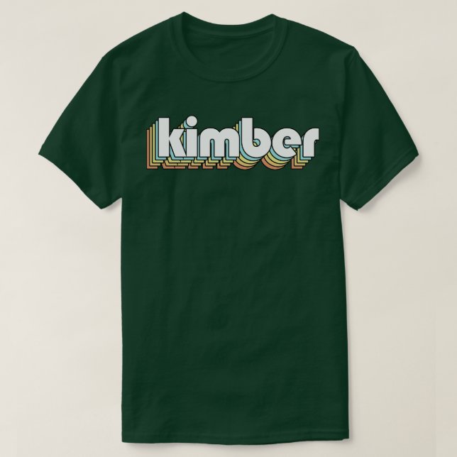 Camiseta Kimber Retro Rainbow Tipografia Estilo Desvanecido (Frente do Design)