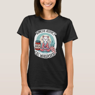 Camiseta Kimchi Addict Cat Whisperer - Yoga Cat e Coreano F