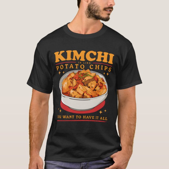 Camiseta Kimchi É Como Kimchi Comida Coreana rapaz (Frente)