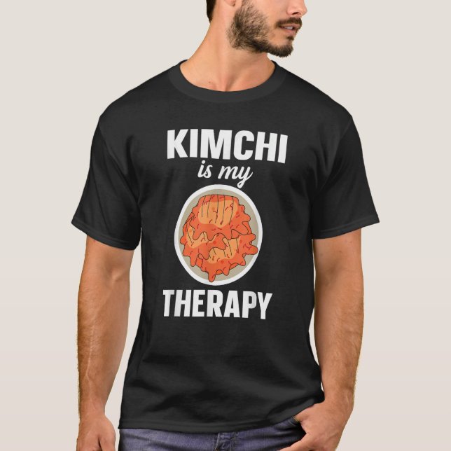 Camiseta Kimchi é minha Comida coreana de terapia (Frente)