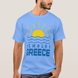 Camiseta Kimolos Grécia Sol e Mar Azul Masculino