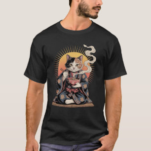 Camiseta Kimono Cat com Ramen - Inspirado em Japonês